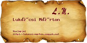 Lukácsi Márton névjegykártya